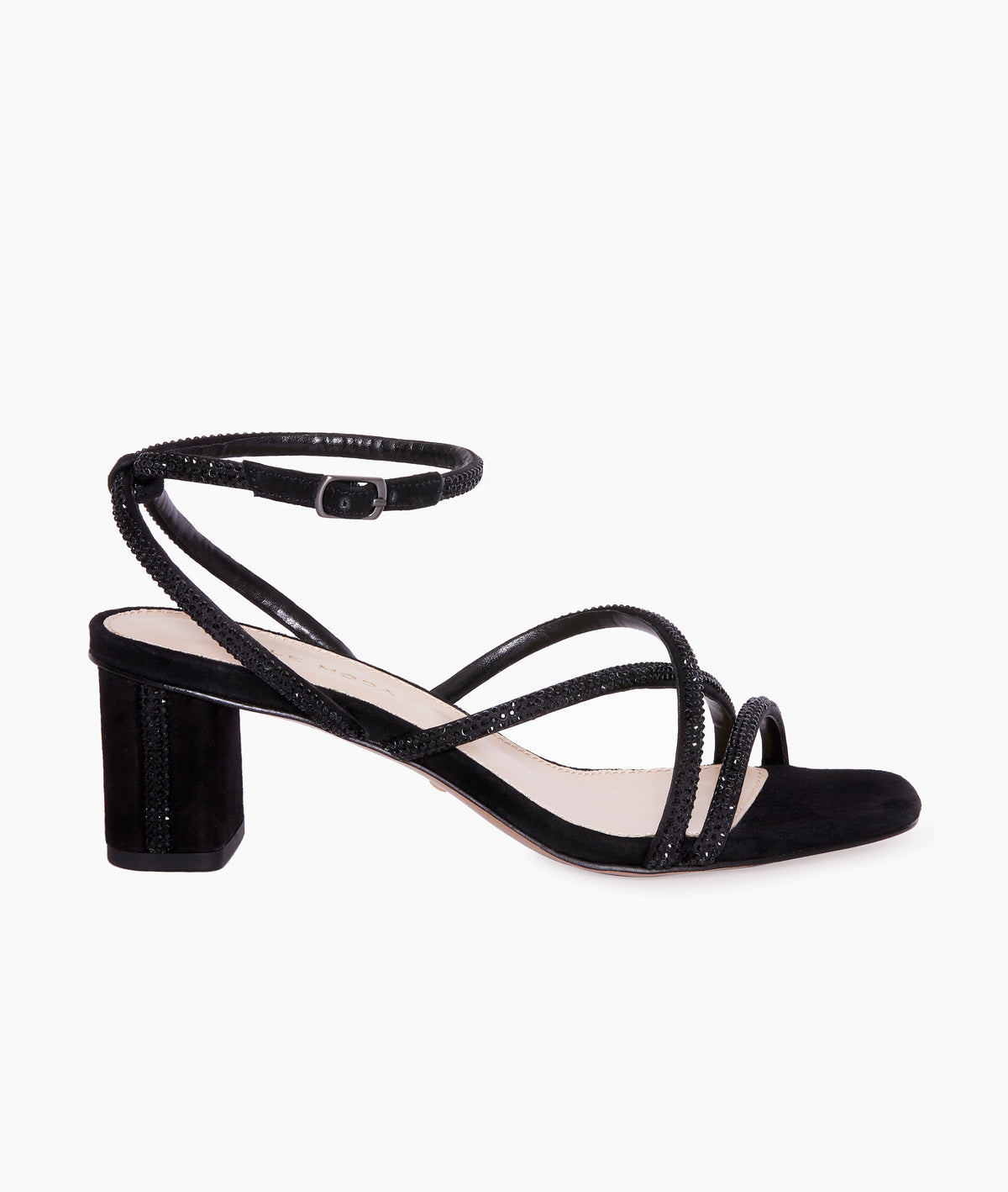 Sandals - Calfskin, cord & imitation pearls, black — Fashion